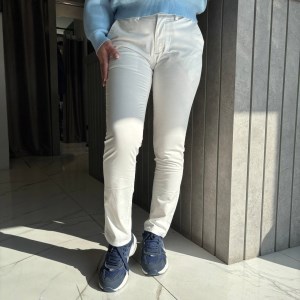 شلوار کتان کش سفید