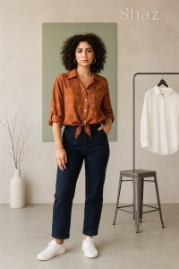 شومیز جلوگره نارنجیM